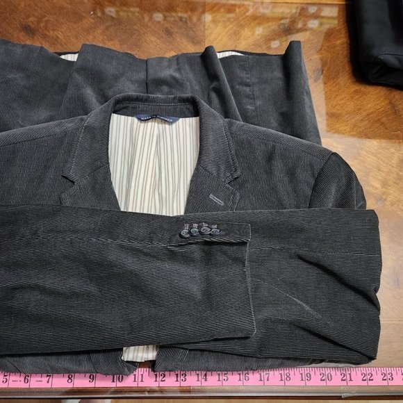 Banana Republic Blazer Mens 42R Dark Brown Corduroy Cotton Sports Coat Jacket - Picture 10 of 11